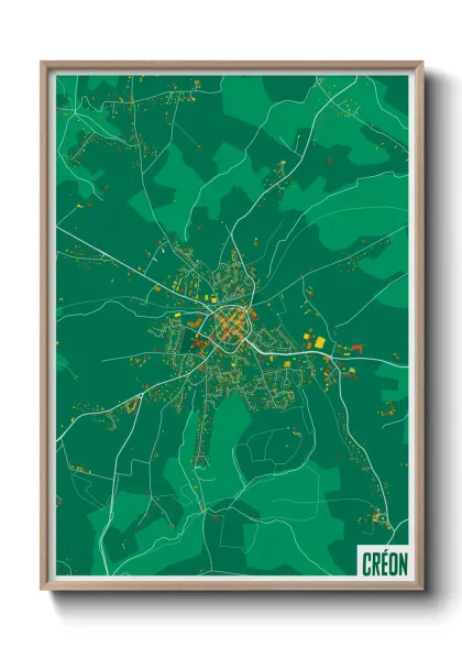 Une affiche de carte sur Créon