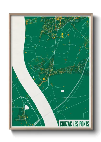 Une affiche de carte sur Cubzac-les-Ponts