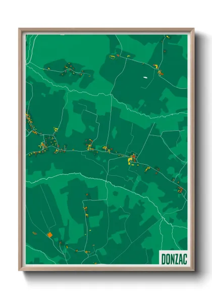 Une affiche de carte sur Donzac