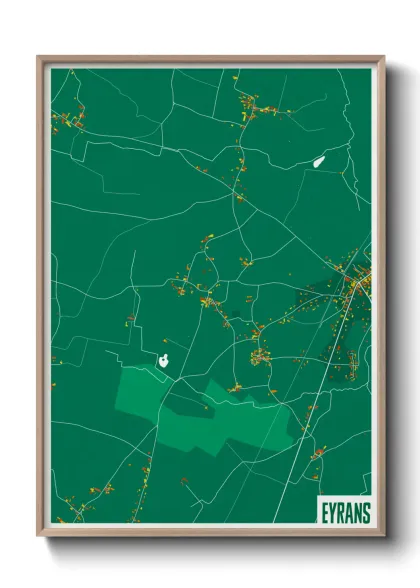 Une affiche de carte sur Eyrans