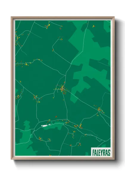 Une affiche de carte sur Faleyras