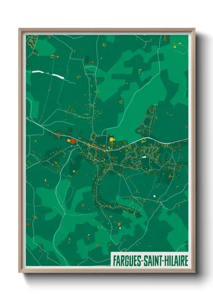 Une affiche de carte sur Fargues-Saint-Hilaire