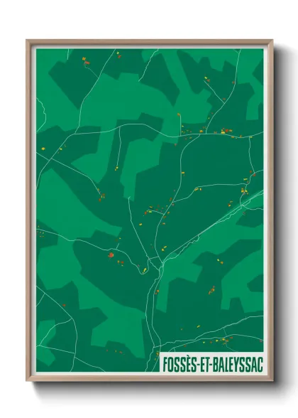 Une affiche de carte sur Fossès-et-Baleyssac