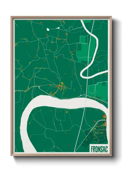 Une affiche de carte sur Fronsac