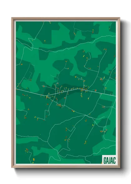 Une affiche de carte sur Gajac