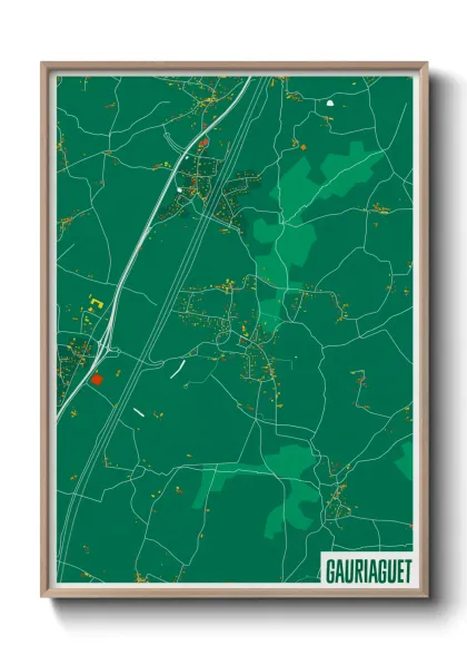 Une affiche de carte sur Gauriaguet