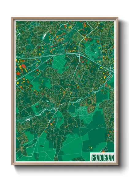 Une affiche de carte sur Gradignan