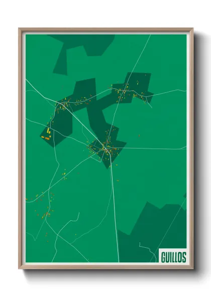 Une affiche de carte sur Guillos