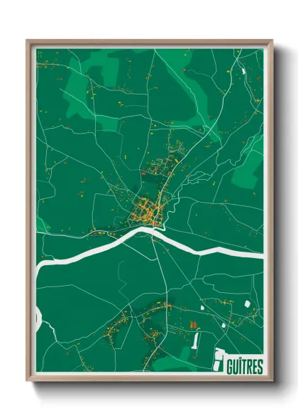 Une affiche de carte sur Guîtres
