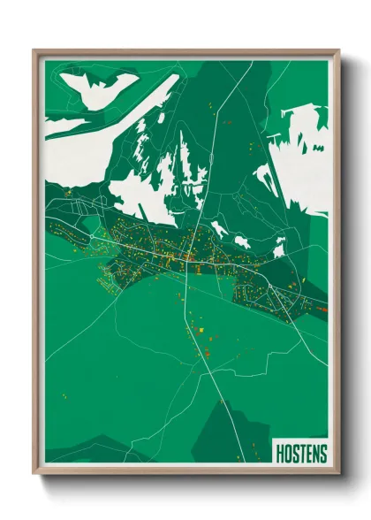 Une affiche de carte sur Hostens