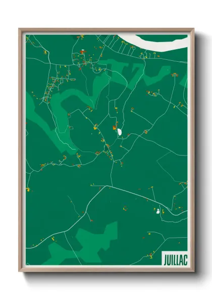Une affiche de carte sur Juillac