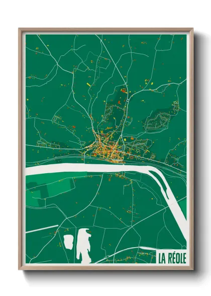 Une affiche de carte sur La Réole