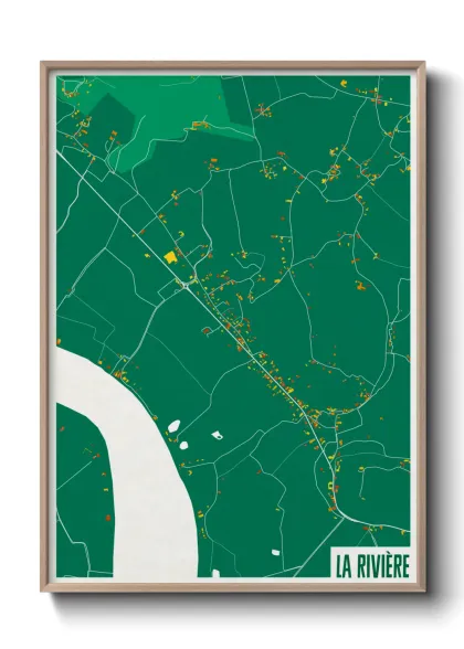 Une affiche de carte sur La Rivière