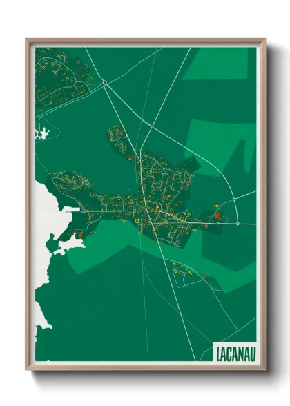 Une affiche de carte sur Lacanau