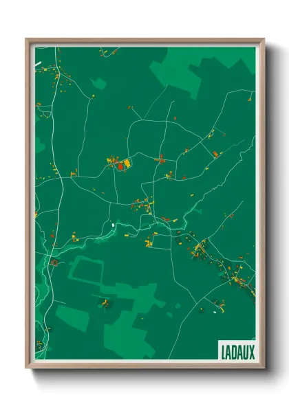 Une affiche de carte sur Ladaux