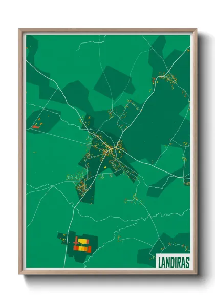 Une affiche de carte sur Landiras