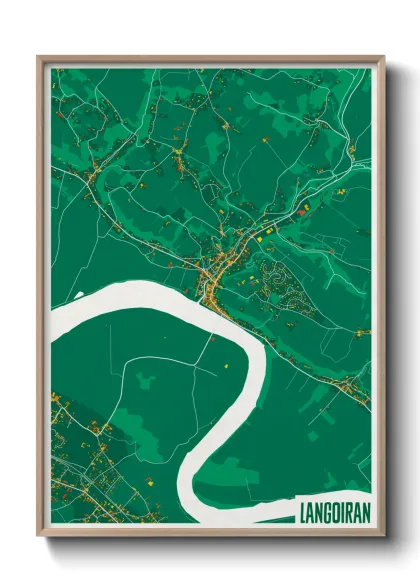 Une affiche de carte sur Langoiran
