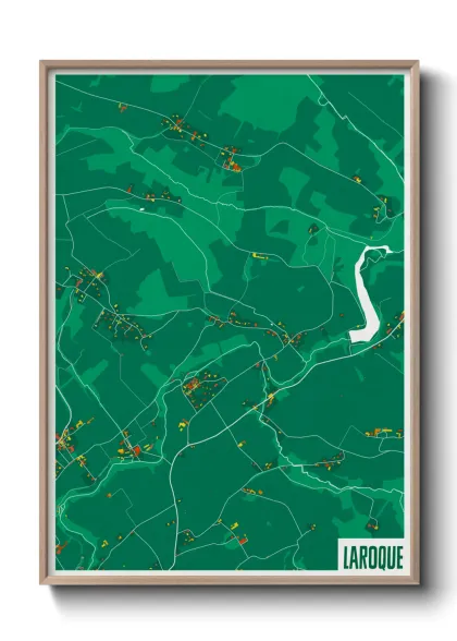 Une affiche de carte sur Laroque