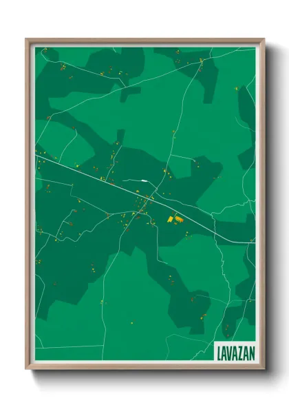 Une affiche de carte sur Lavazan