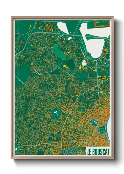 Une affiche de carte sur Le Bouscat