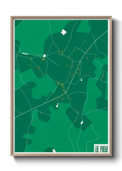 Une affiche de carte sur Le Fieu