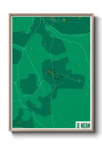 Une affiche de carte sur Le Nizan