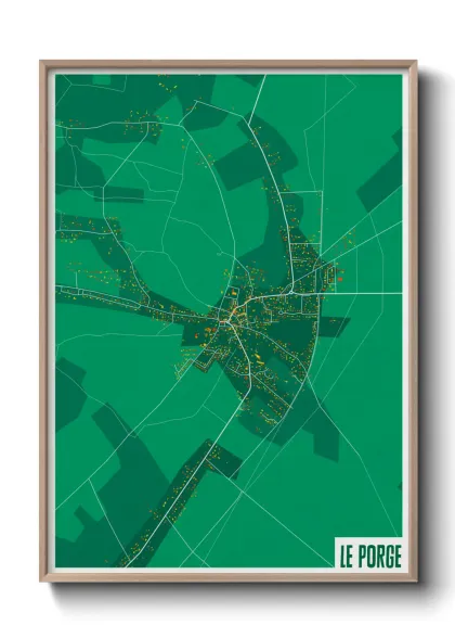 Une affiche de carte sur Le Porge