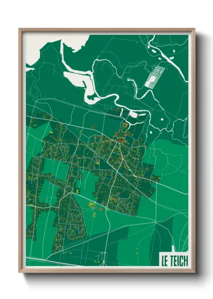 Une affiche de carte sur Le Teich