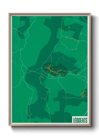 Une affiche de carte sur Léogeats