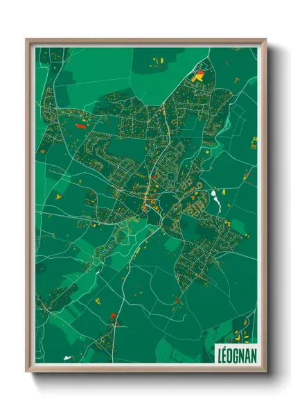 Une affiche de carte sur Léognan