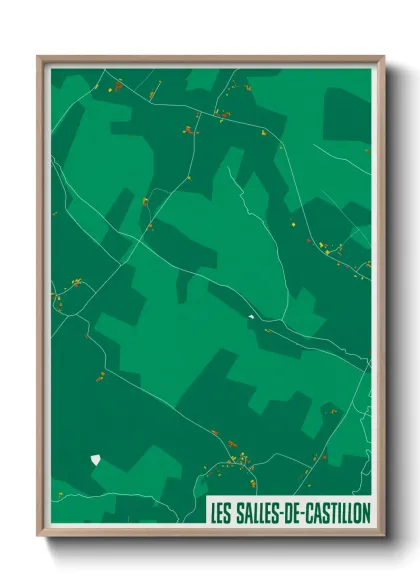 Une affiche de carte sur Les Salles-de-Castillon