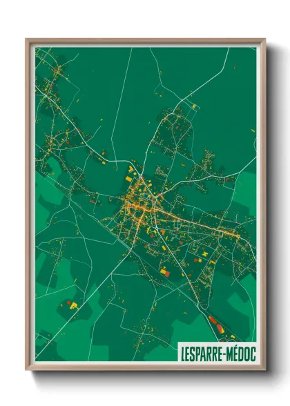 Une affiche de carte sur Lesparre-Médoc