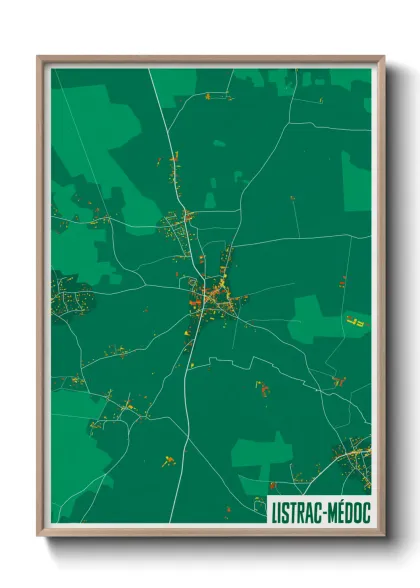 Une affiche de carte sur Listrac-Médoc