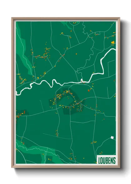 Une affiche de carte sur Loubens