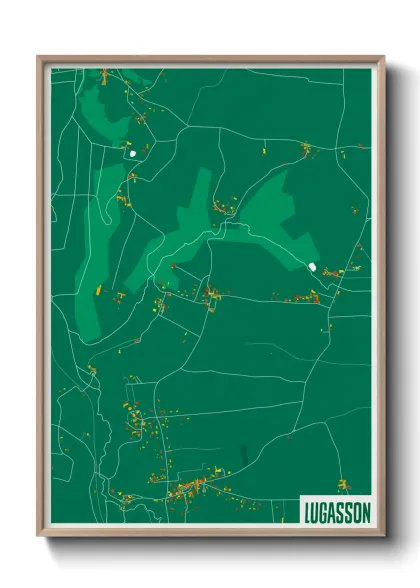 Une affiche de carte sur Lugasson
