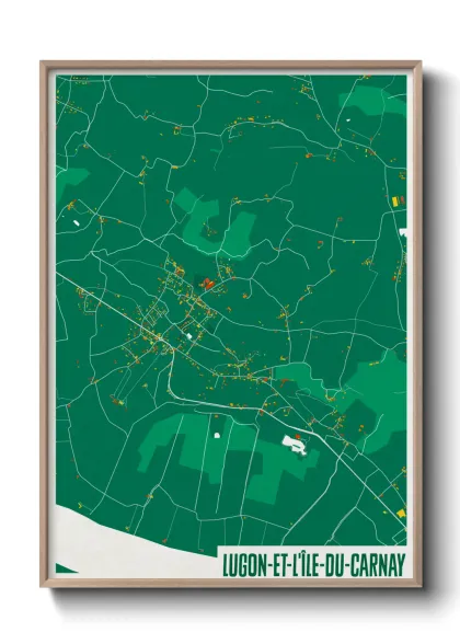 Une affiche de carte sur Lugon-et-l'Île-du-Carnay