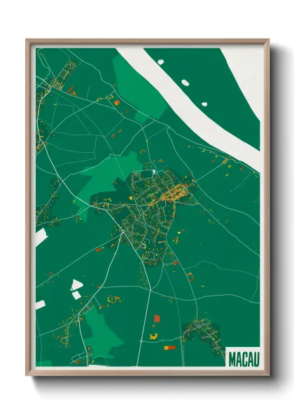 Une affiche de carte sur Macau