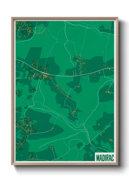 Une affiche de carte sur Madirac