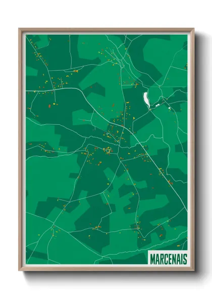 Une affiche de carte sur Marcenais