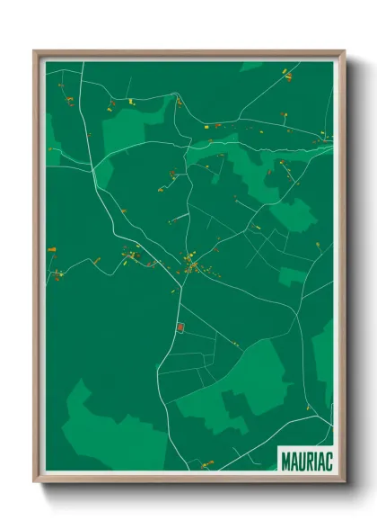 Une affiche de carte sur Mauriac
