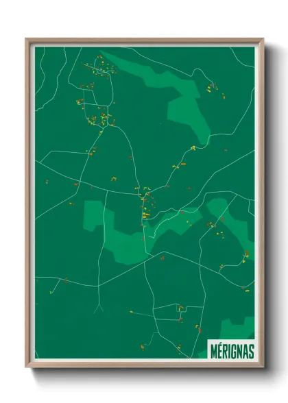 Une affiche de carte sur Mérignas