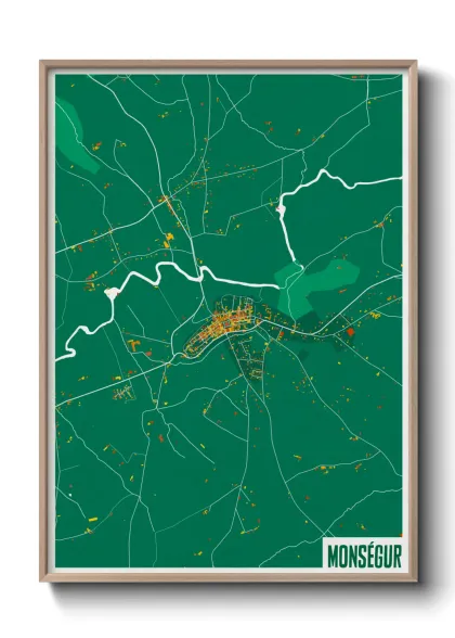 Une affiche de carte sur Monségur
