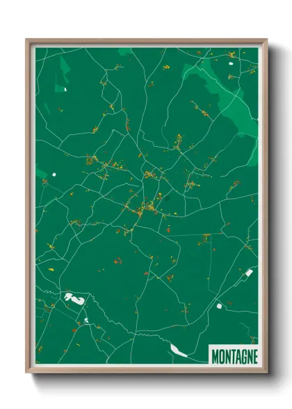 Une affiche de carte sur Montagne
