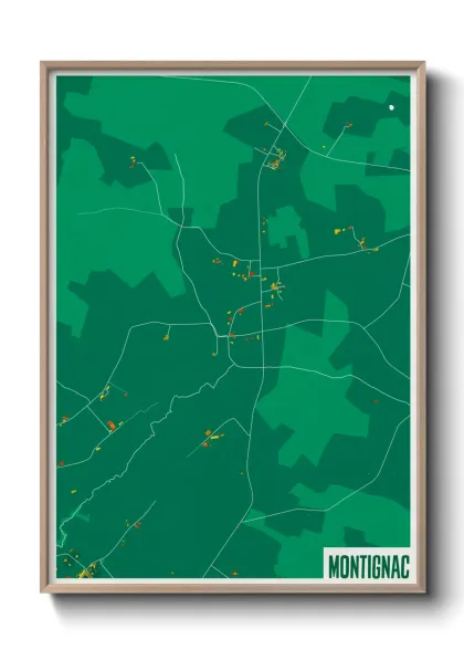 Une affiche de carte sur Montignac
