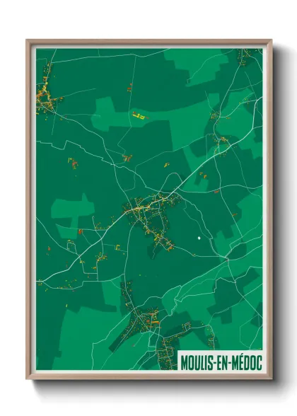 Une affiche de carte sur Moulis-en-Médoc