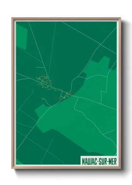 Une affiche de carte sur Naujac-sur-Mer