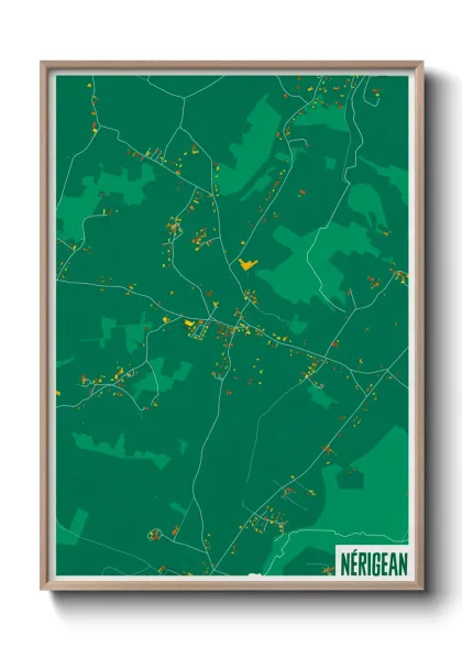 Une affiche de carte sur Nérigean