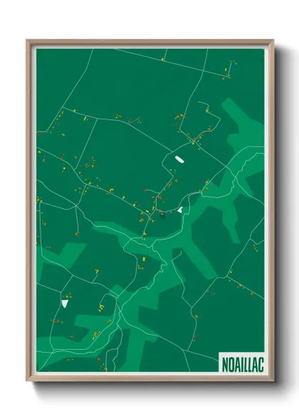 Une affiche de carte sur Noaillac