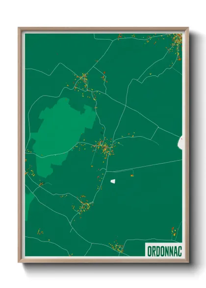 Une affiche de carte sur Ordonnac