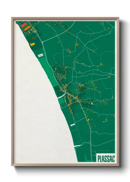 Une affiche de carte sur Plassac